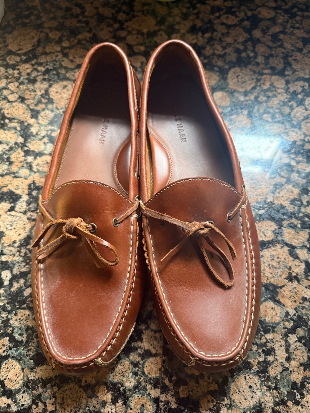 Cole Haan Men's Chestnut Brown Leather Moccasin Loafers